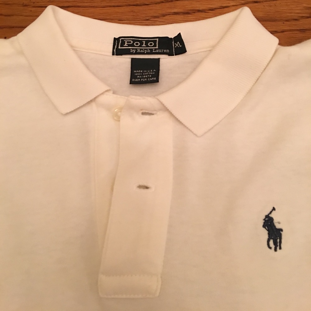 RALPH LAUREN🏃🏽Boys Long Sleeve White Polo Sz XL